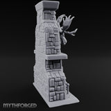 Antler-Mounted Flame-Grated Hunter's Lodge Stone Fireplace Miniature for Dungeons and Dragons, Pathfinder or other TTRPGs