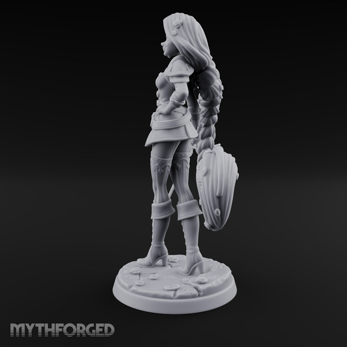 Hand on Hip, Braid in Orbit Human Swordswoman