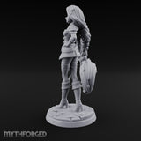 Hand on Hip, Braid in Orbit Human Swordswoman