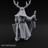 Antlered Helm Kneeling Human Duke Miniature for Dungeons and Dragons, Pathfinder or other TTRPGs
