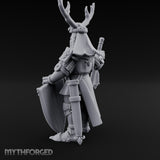 Antlered Helm Kneeling Human Duke Miniature for Dungeons and Dragons, Pathfinder or other TTRPGs