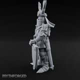 Antlered Helm Kneeling Human Duke Miniature for Dungeons and Dragons, Pathfinder or other TTRPGs