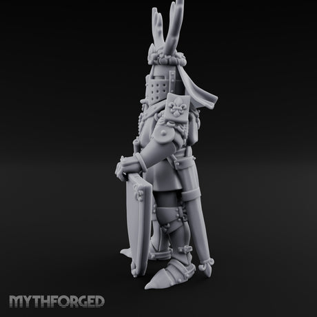 Antlered Helm Kneeling Human Duke Miniature for Dungeons and Dragons, Pathfinder or other TTRPGs