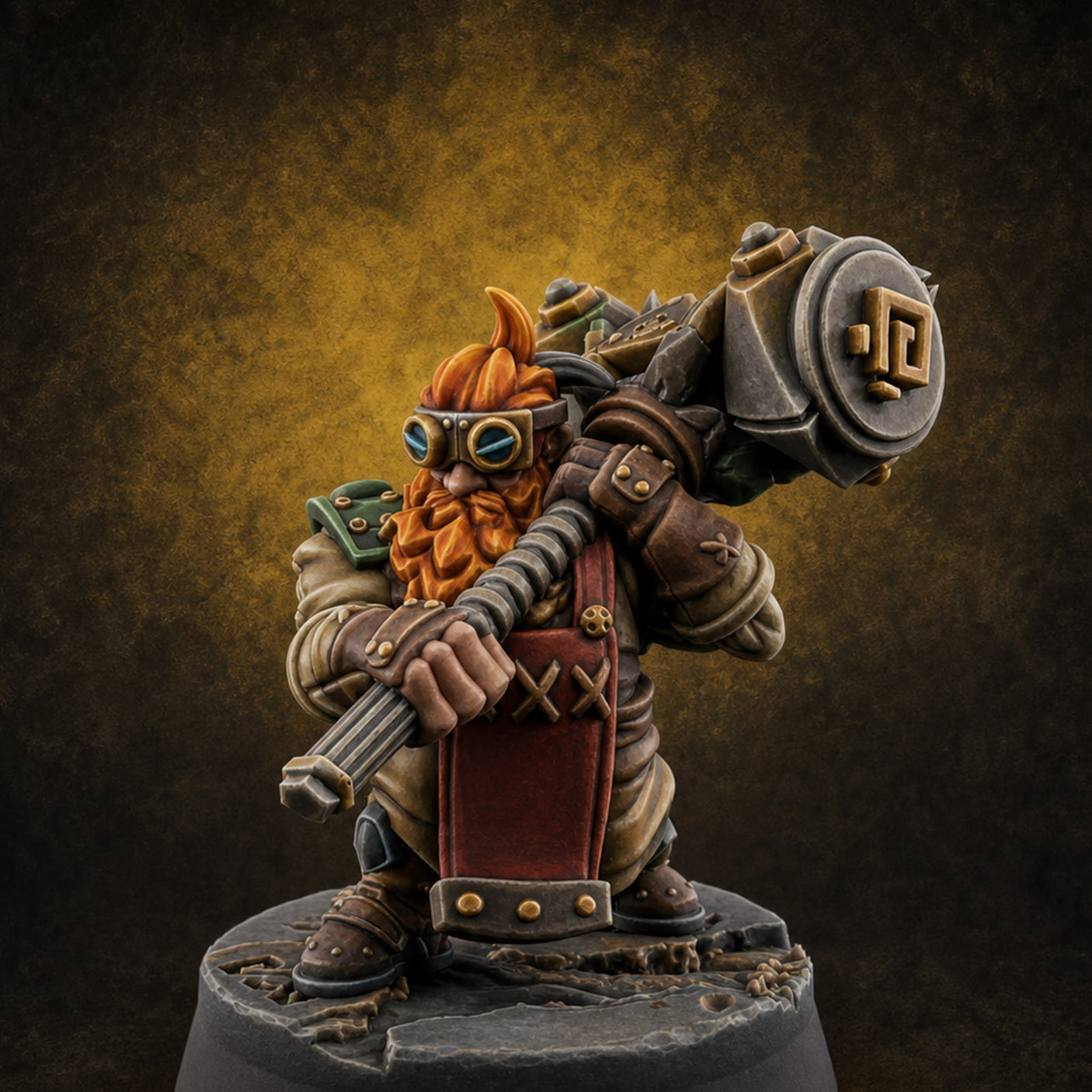 Smoke Venting Dwarf Gadgeteer D Miniature for Dungeons and Dragons, Pathfinder or other TTRPGs