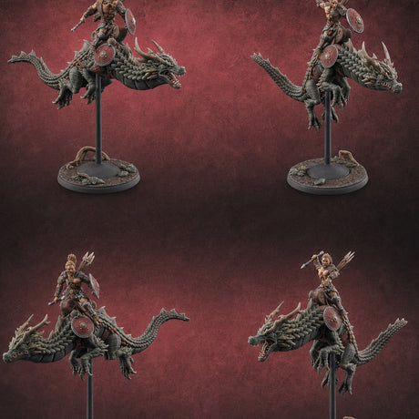 Saddle Riding Hadozee Dragon Riders Miniature for Dungeons and Dragons, Pathfinder or other TTRPGs
