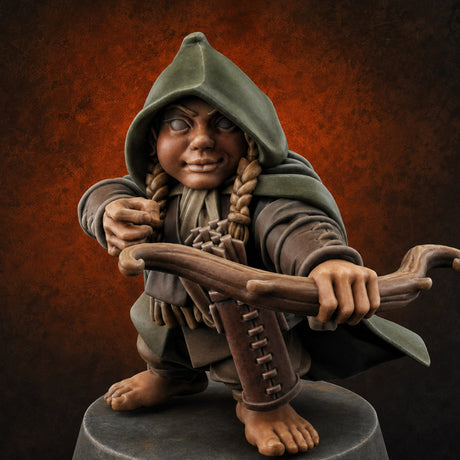 Bow Drawn Steady Halfling Archers B — painted concept preview (miniature supplied unpainted)