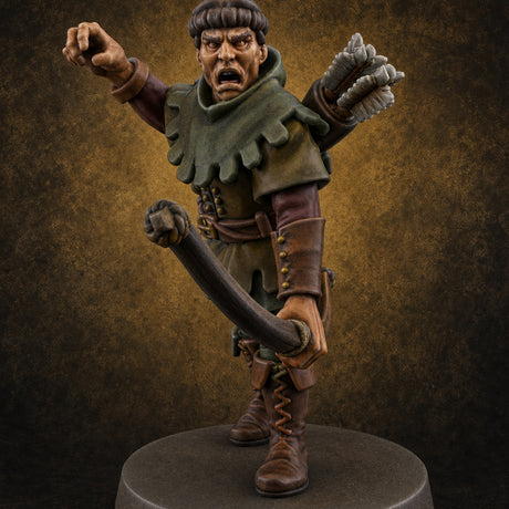 Miffed Human Archer — painted concept preview (miniature supplied unpainted)