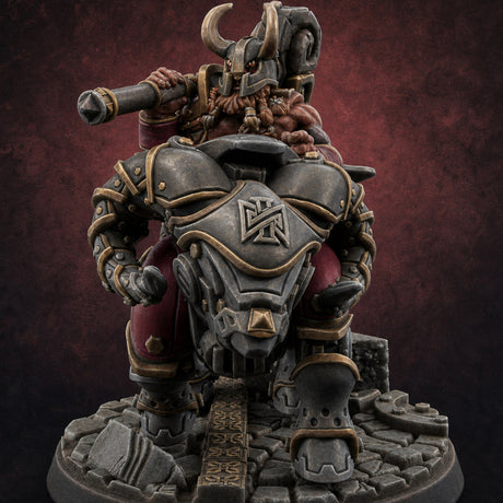 Cannon Shouldering Golem Gunner — painted concept preview (miniature supplied unpainted)