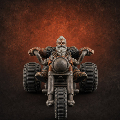 Throttle Wide Open Dwarf Biker — painted concept preview (miniature supplied unpainted)