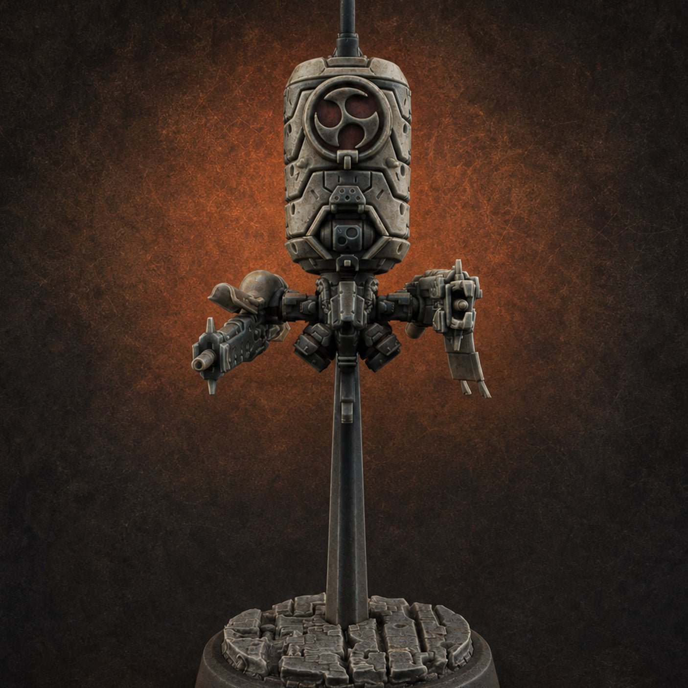 Antenna Topped Hovering Automaton Sentinel A — painted concept preview (miniature supplied unpainted)