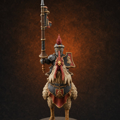 Regally Mounted Halfling Chicken Riders E Miniature for Dungeons and Dragons, Pathfinder or other TTRPGs