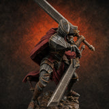 Overhead Cleaving Human Swordmaster Miniature for Dungeons and Dragons, Pathfinder or other TTRPGs