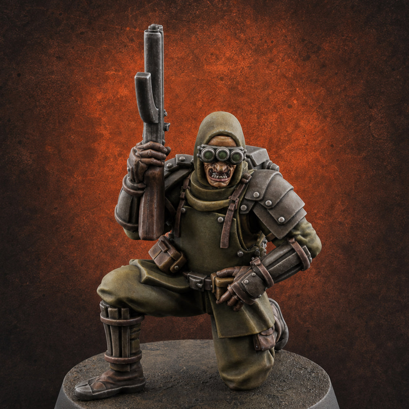 Weird War Japanese Ninja SMG Gunners D — painted concept preview (miniature supplied unpainted)