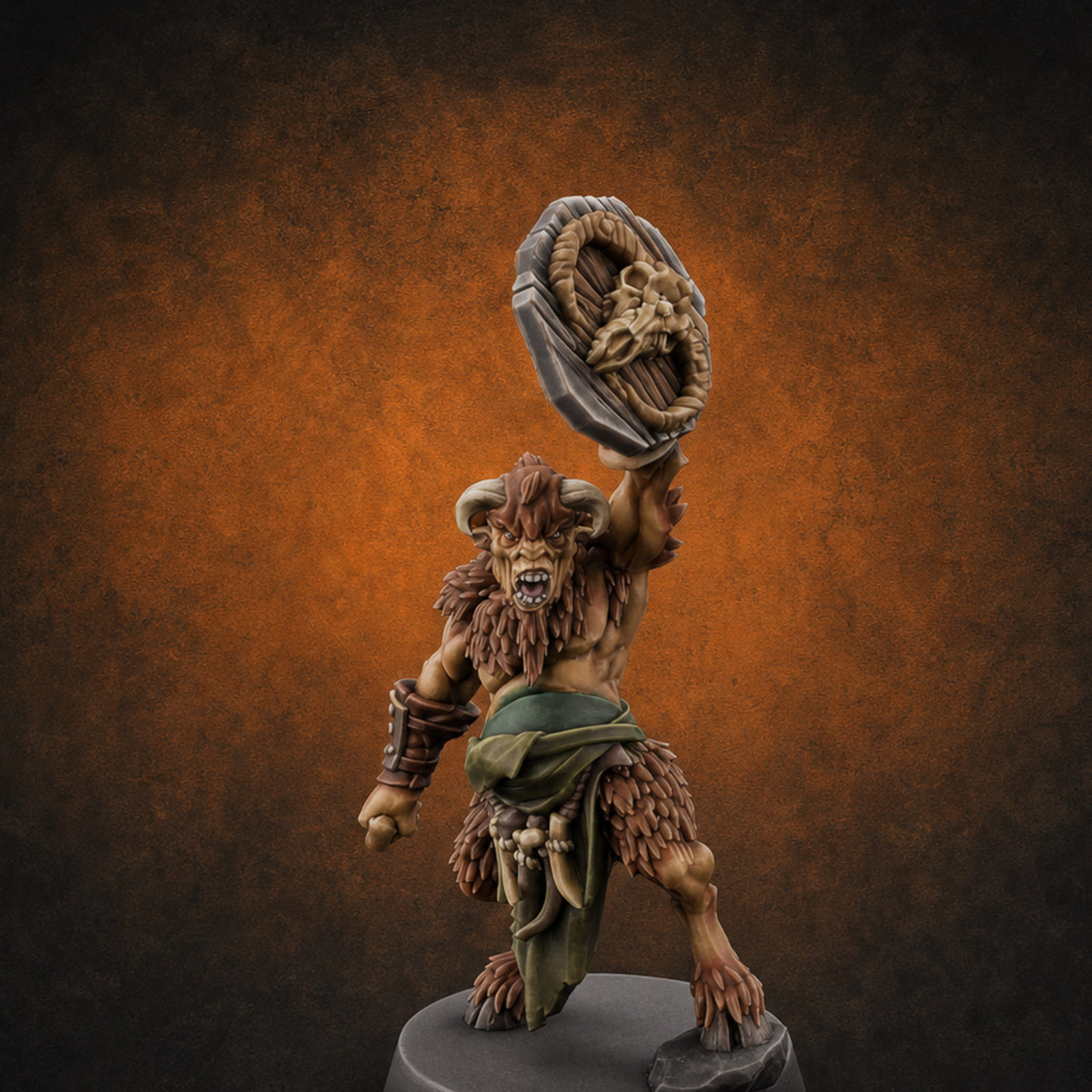 Horn Blowing Rally Satyr Warband A Miniature for Dungeons and Dragons, Pathfinder or other TTRPGs