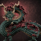 Coiling In Repose Lung Dragon — painted concept preview (miniature supplied unpainted)