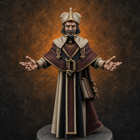 Arms Spread Wide Preaching Human Cleric Miniature for Dungeons and Dragons, Pathfinder or other TTRPGs