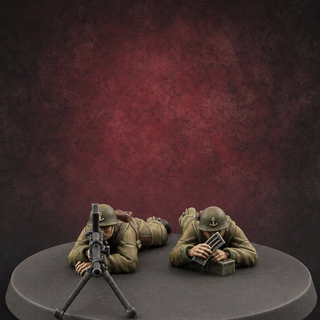 World War 2 Japanese LMG Teams B Miniature for Dungeons and Dragons, Pathfinder or other TTRPGs