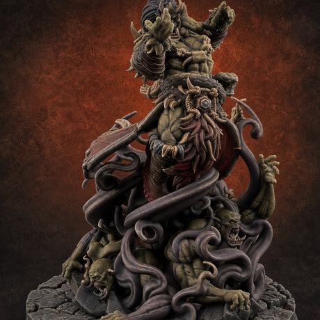 Tentacles Writhing Upward Orc Warlock Miniature for Dungeons and Dragons, Pathfinder or other TTRPGs