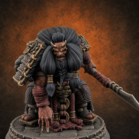 Turned Townsfolk Oni Fighters H — painted concept preview (miniature supplied unpainted)