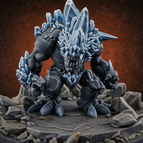 Jagged Awakening Ice Golem Sentinel Miniature for Dungeons and Dragons, Pathfinder or other TTRPGs