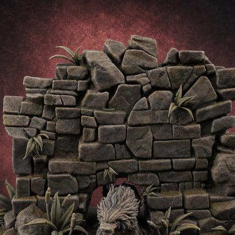 Prowling Ruins Wolf Scout Miniature for Dungeons and Dragons, Pathfinder or other TTRPGs