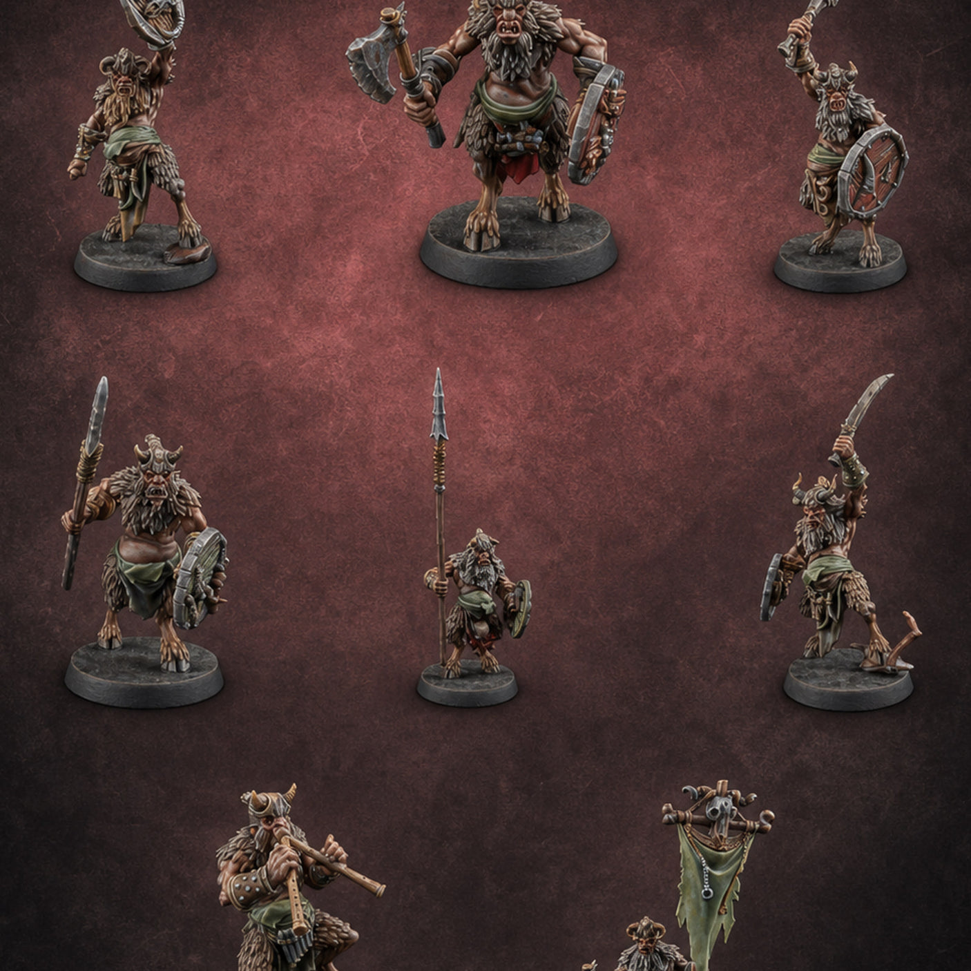 Horn Blowing Rally Satyr Warband Miniature for Dungeons and Dragons, Pathfinder or other TTRPGs