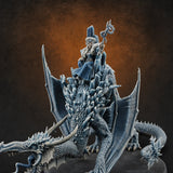 Crystal Throned Frost Queen Dragon Rider Miniature for Dungeons and Dragons, Pathfinder or other TTRPGs