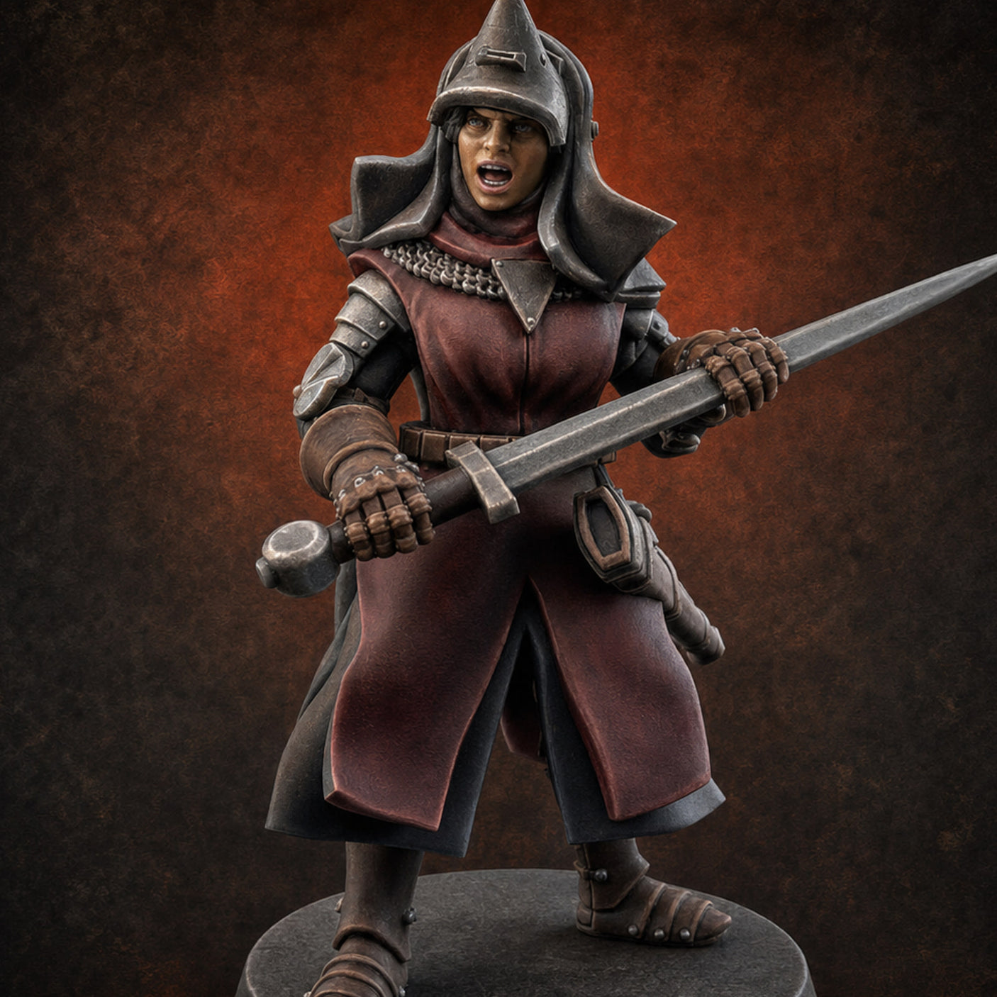 Shouldering The Load Human Warrior — painted concept preview (miniature supplied unpainted)