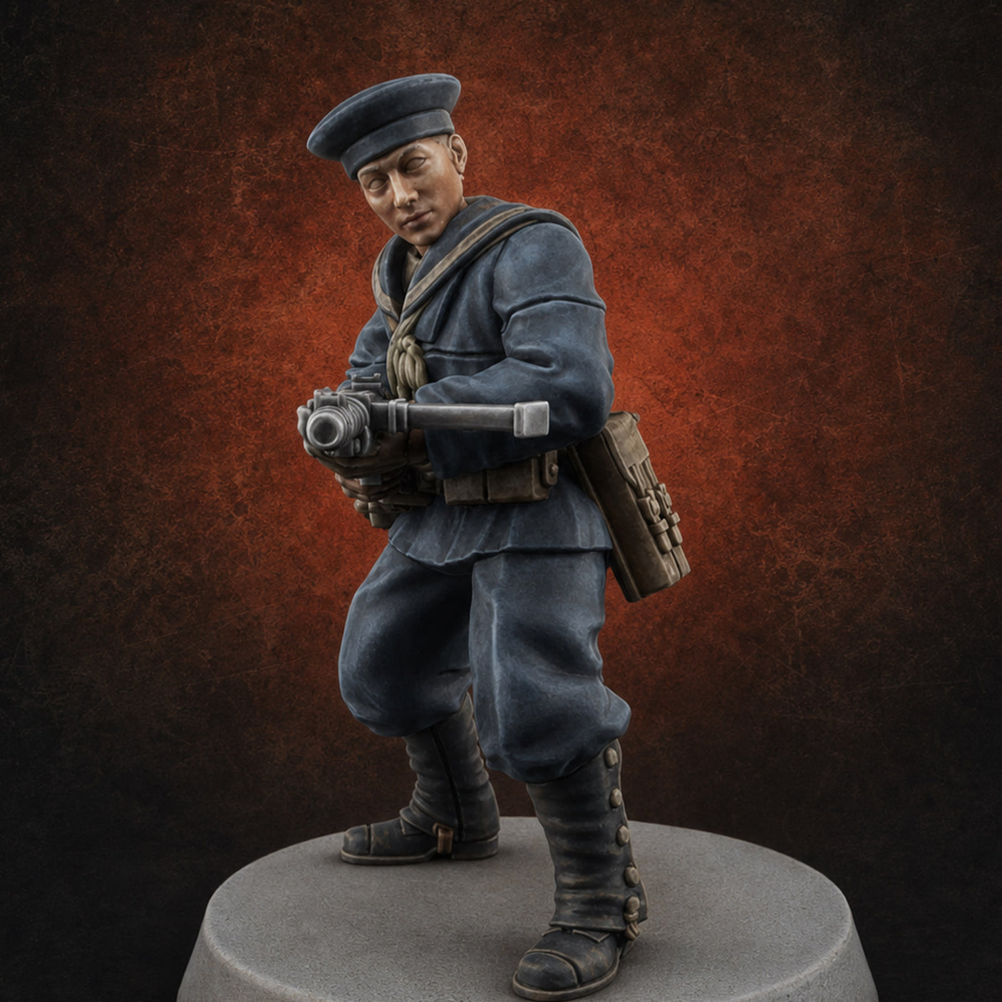 Weird War Japanese Scary SMG Gunners C — painted concept preview (miniature supplied unpainted)