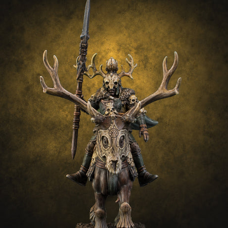 Antlered Cavalry Charging Wild Hunt Riders — painted concept preview (miniature supplied unpainted)