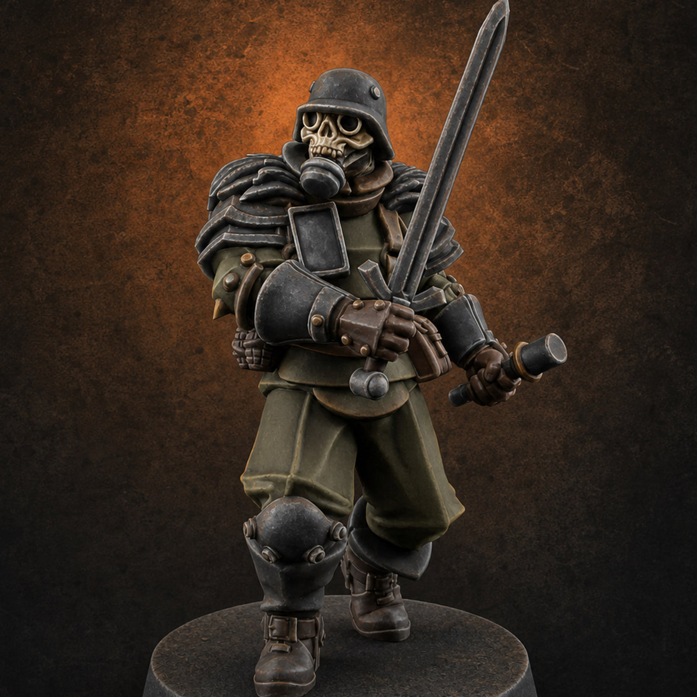 Rifle Bearing Shield Wielding Trooper C — painted concept preview (miniature supplied unpainted)