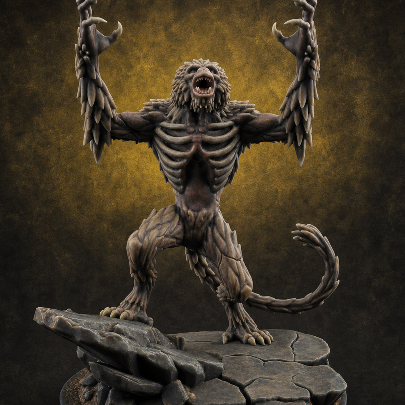 Snarling On Stone Barghest Beasts B — painted concept preview (miniature supplied unpainted)