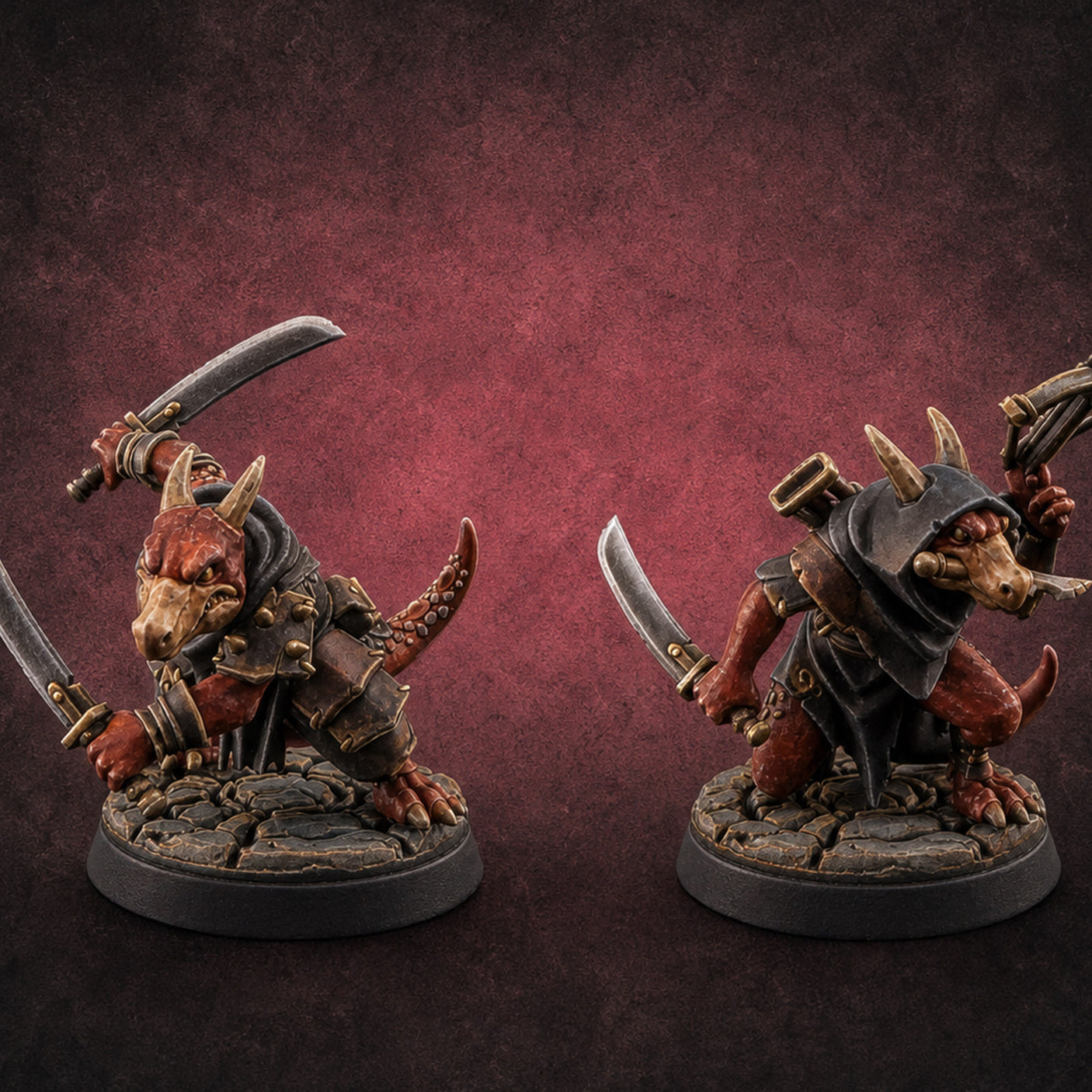Twin Blade Slashing Kobold Assassins Miniature for Dungeons and Dragons, Pathfinder or other TTRPGs