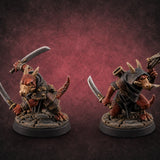 Twin Blade Slashing Kobold Assassins Miniature for Dungeons and Dragons, Pathfinder or other TTRPGs