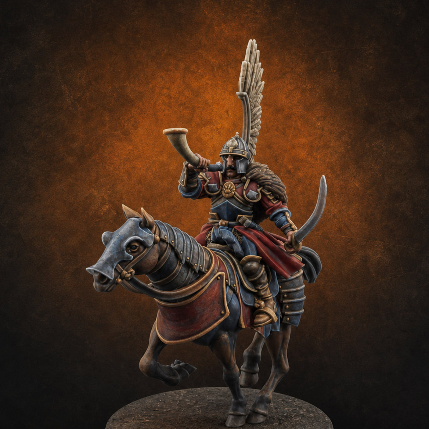 Hussar Charging Lancer Cavalry Set D Miniature for Dungeons and Dragons, Pathfinder or other TTRPGs