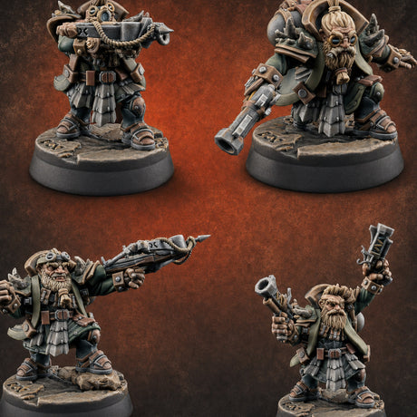 Ornately Overloaded Dwarf Arbalists Miniature for Dungeons and Dragons, Pathfinder or other TTRPGs