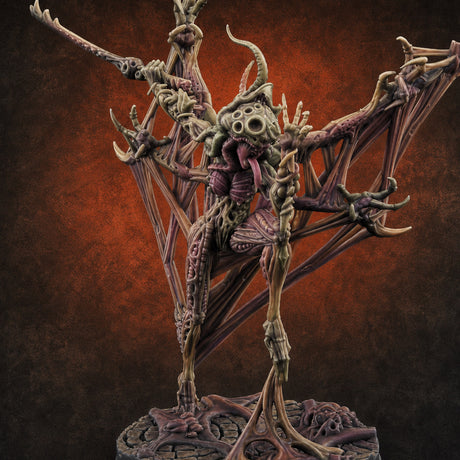 Wings Spread Menacing Phase Spider Matriarch Miniature for Dungeons and Dragons, Pathfinder or other TTRPGs