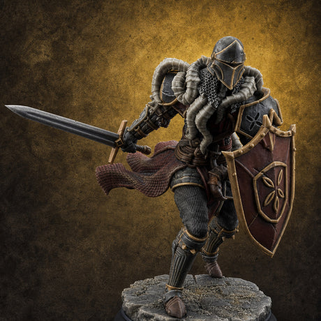 Tentacles Consuming Blight Knight A — painted concept preview (miniature supplied unpainted)