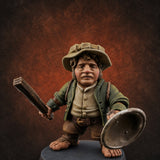 Makeshift Weapons Held High Halfling Militia E — painted concept preview (miniature supplied unpainted)