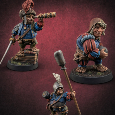 Spyglass Scouting Halfling Bombardiers Miniature for Dungeons and Dragons, Pathfinder or other TTRPGs