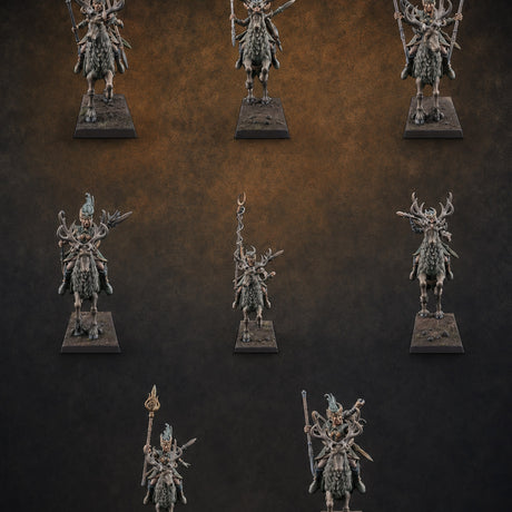 Antlered Tribe Night Sisters — painted concept preview (miniature supplied unpainted)