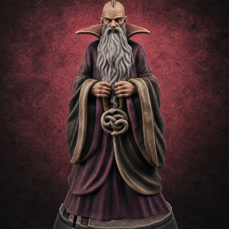 Broad-Shouldered Contemplative Wizard Miniature for Dungeons and Dragons, Pathfinder or other TTRPGs