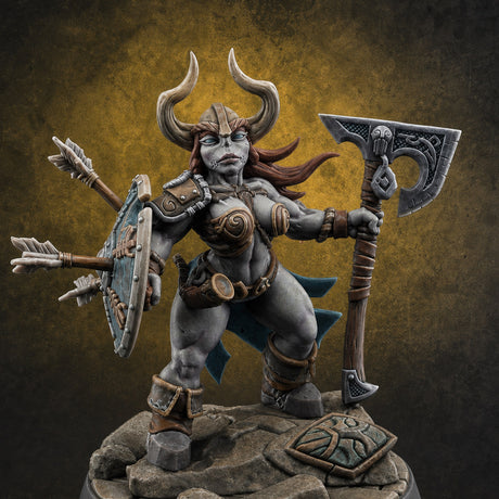 Arrow Peppered Dwarf Draugr Pinup Miniature for Dungeons and Dragons, Pathfinder or other TTRPGs