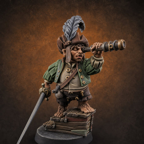 Spyglass Scouting Halfling Bombardier A Miniature for Dungeons and Dragons, Pathfinder or other TTRPGs