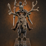 Antlered Cavalry Charging Wild Hunt Rider B — painted concept preview (miniature supplied unpainted)