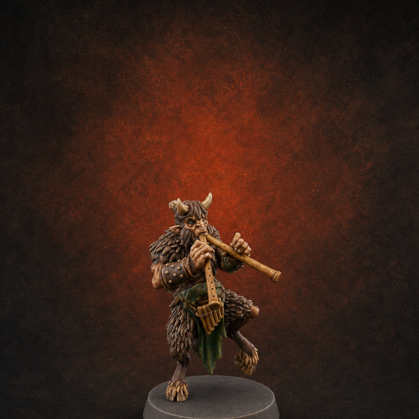Horn Blowing Rally Satyr Warband G Miniature for Dungeons and Dragons, Pathfinder or other TTRPGs