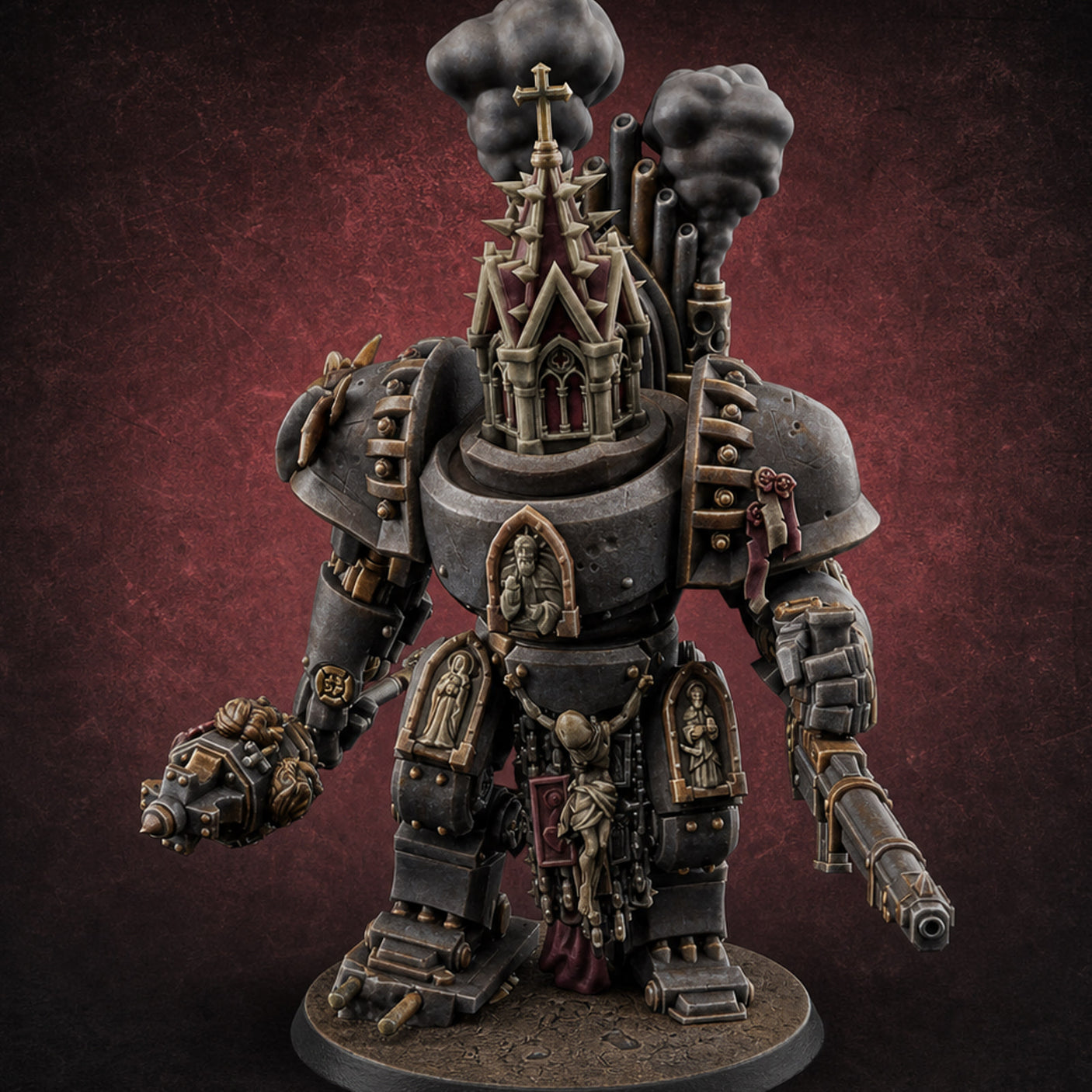 Cathedral Topped Steam Venting Anchorite Walker — painted concept preview (miniature supplied unpainted)