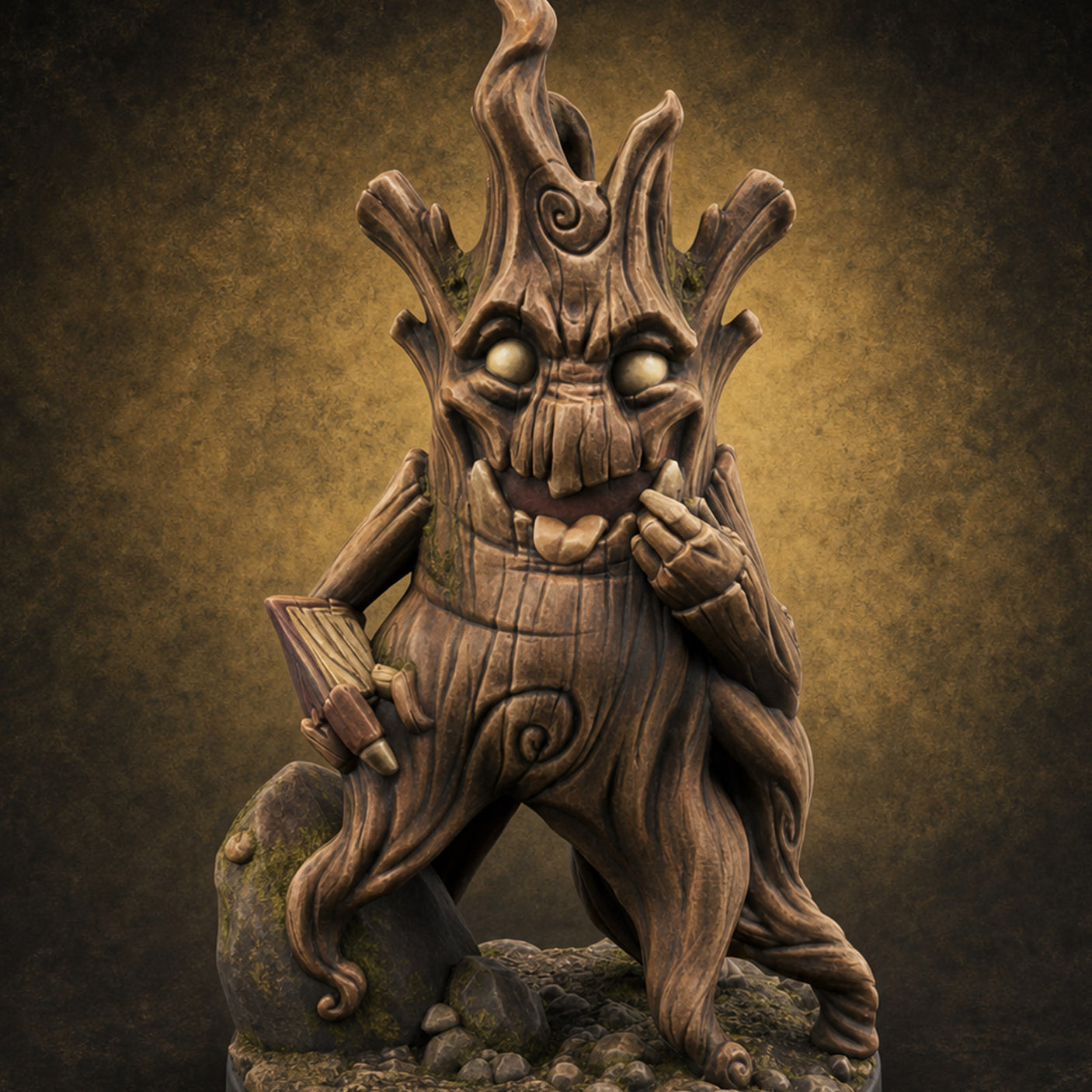 Grinning Wide Treant Sapling B Miniature for Dungeons and Dragons, Pathfinder or other TTRPGs