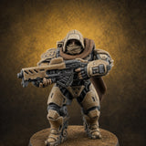 Heavy Armoured Desert Trooper D Miniature for Dungeons and Dragons, Pathfinder or other TTRPGs