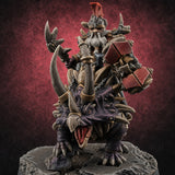Tusks Raised Bellowing Triceratop Riding Dwarves A — painted concept preview (miniature supplied unpainted)